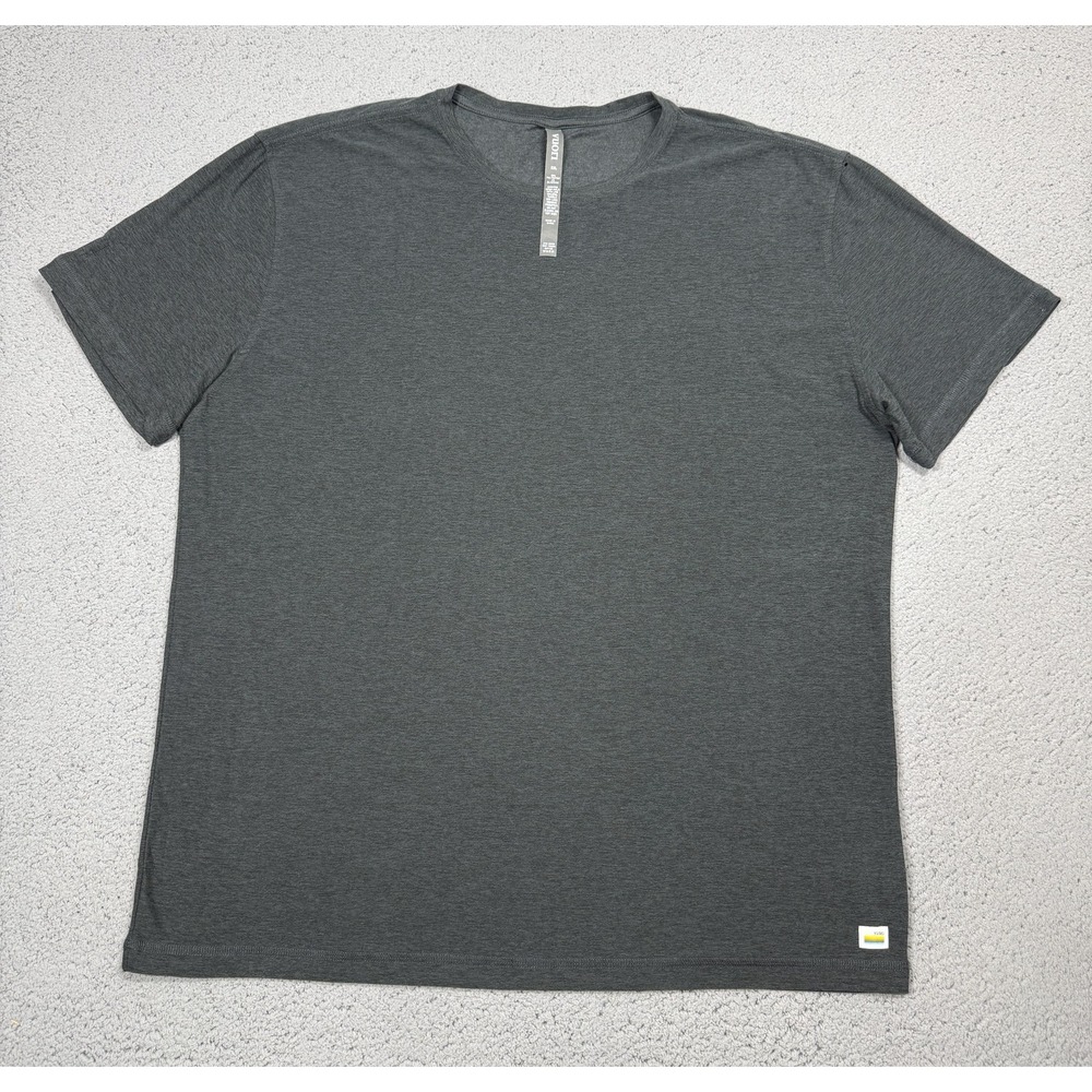 Vuori Strato Tech Shirt Mens 2XL Gray Short Sleeve Lightweight Crewneck Stretch